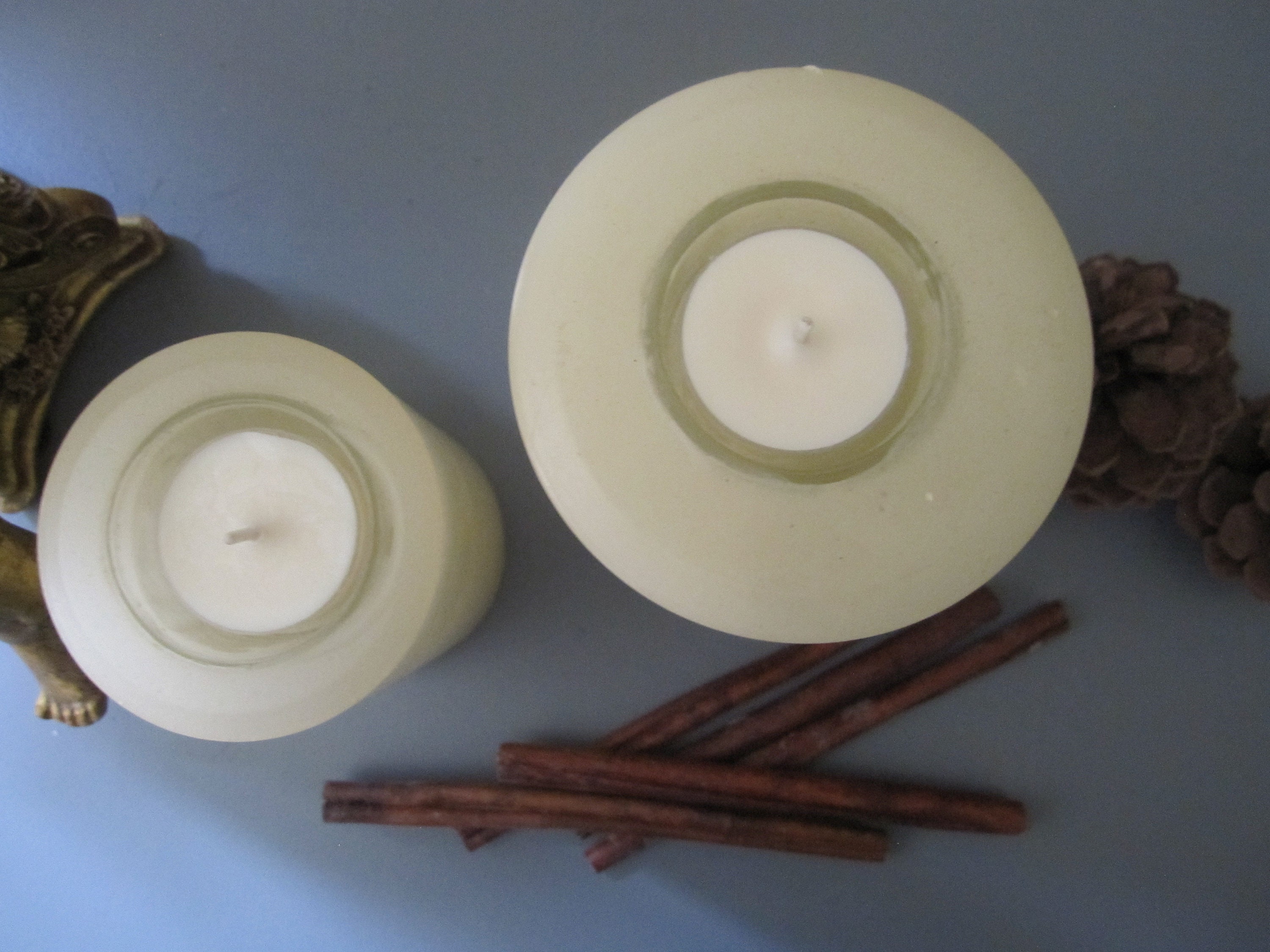 Two Refillable Pillar Candles 3.5 Inches Tall by 3 Inches Etsy