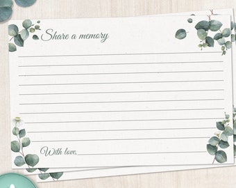Eucalyptus Greenery Share a Memory Card: Funeral, Memorial (PDF & JPG)