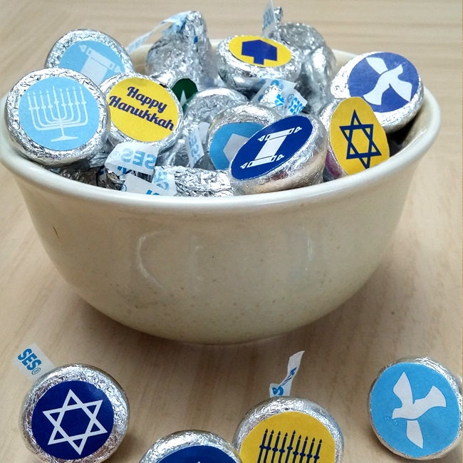 Hanukkah Symbols Printable Chocolate Kisses Stickers Labels | Etsy