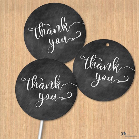 Printable Black Chalkboard Thank You 2 Images Instant | Etsy