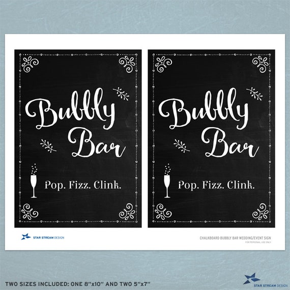 - Black Printable Chalkboard Dessert Bar Wedding or Event Sign 2 sizes: 8x10 and 5x7 Editable PDF Instant Download