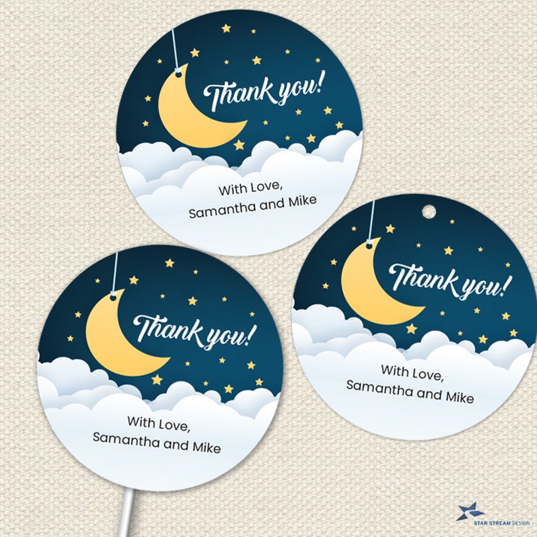 Over the Moon Printable Party Images, Baby Shower, Editable PDF Instant ...