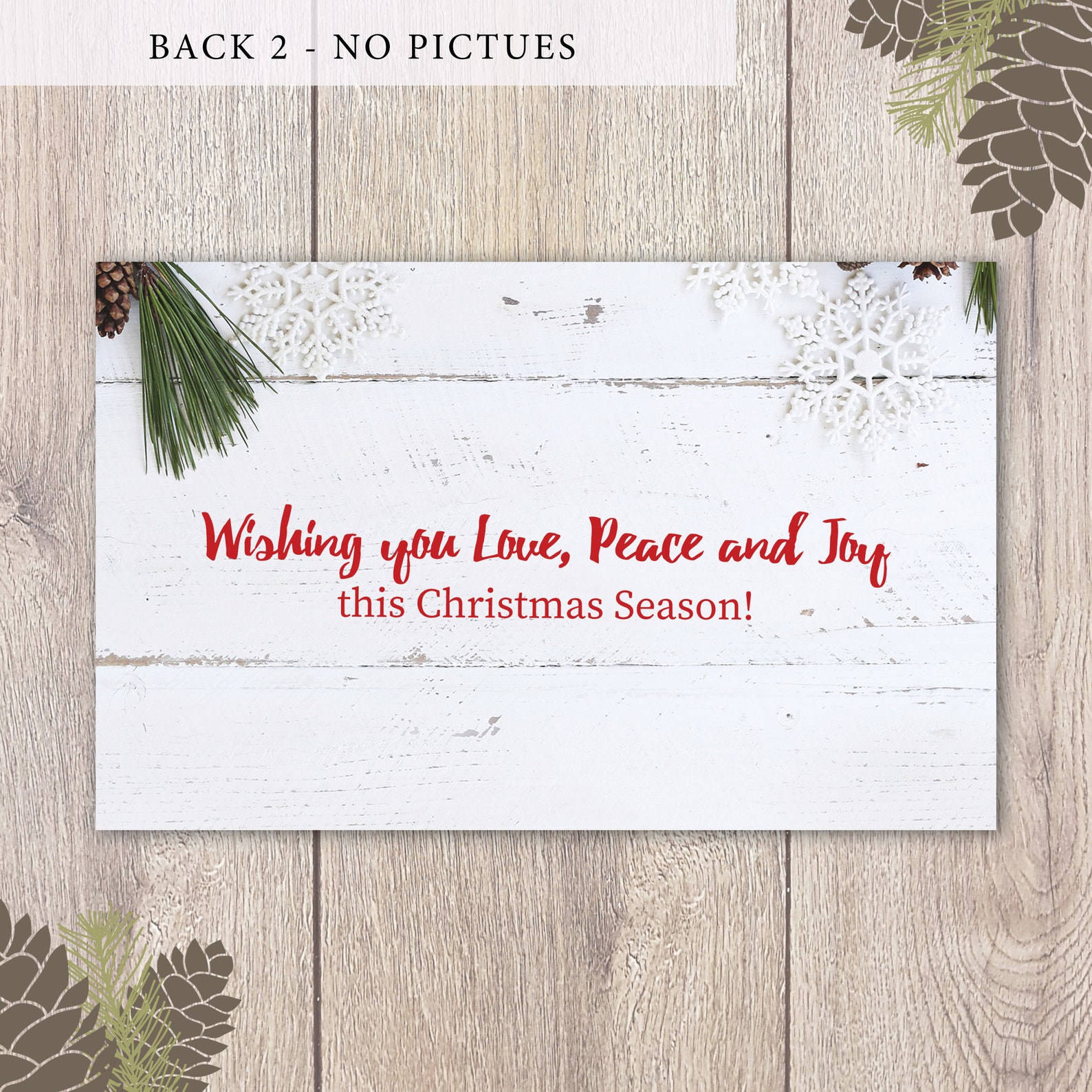 Rustic Christmas Card with Photos Merry Christmas Card | Etsy