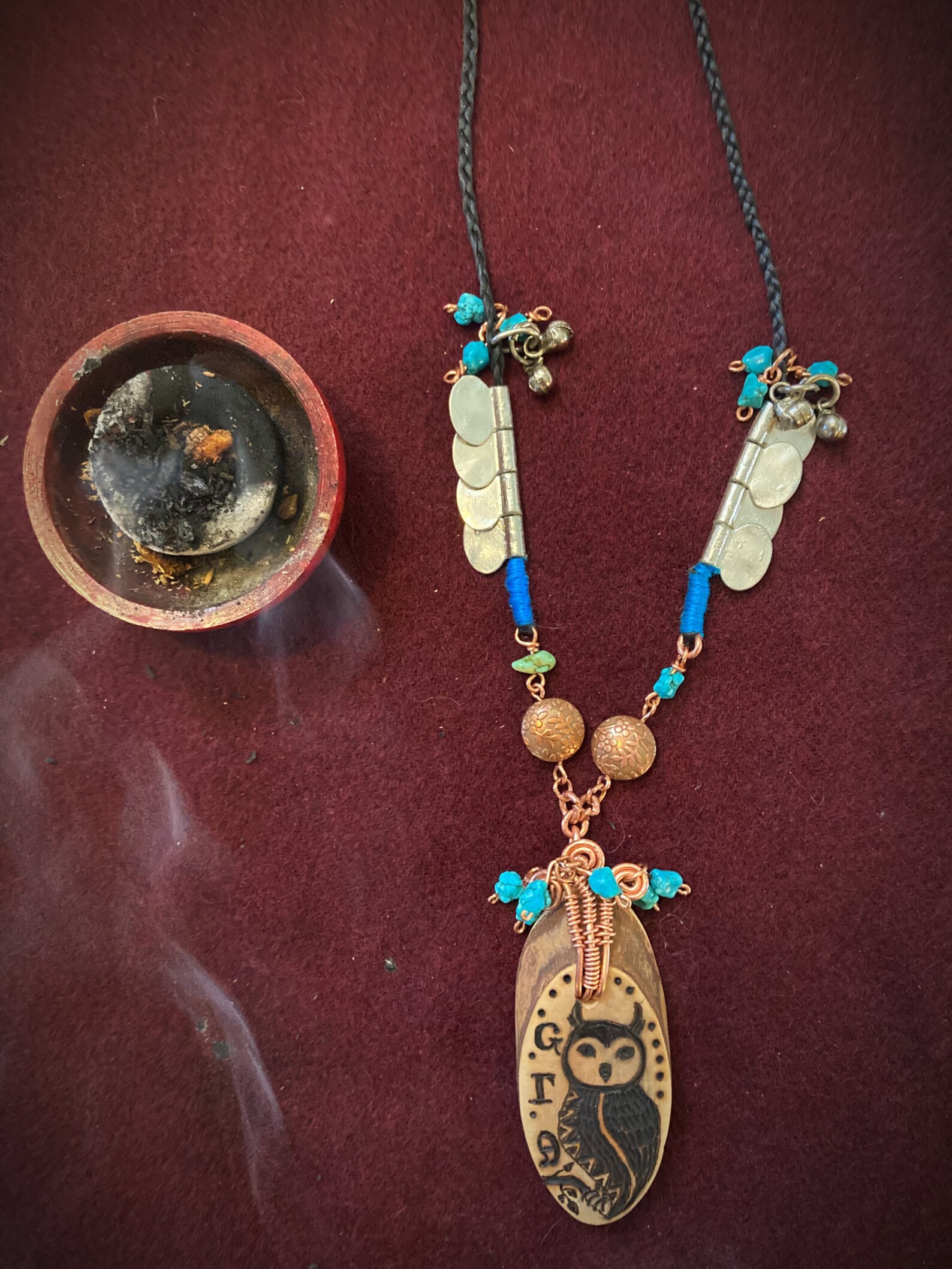 Owl Necklace Cherokee Jewelry Native Made Wooden Pendant Etsy