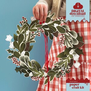 Utskrivbar papperskrans – Julpysselidéer, PDF bild 1