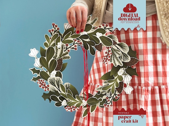 Printable Paper Wreath – Christmas Crafting Ideas, PDF