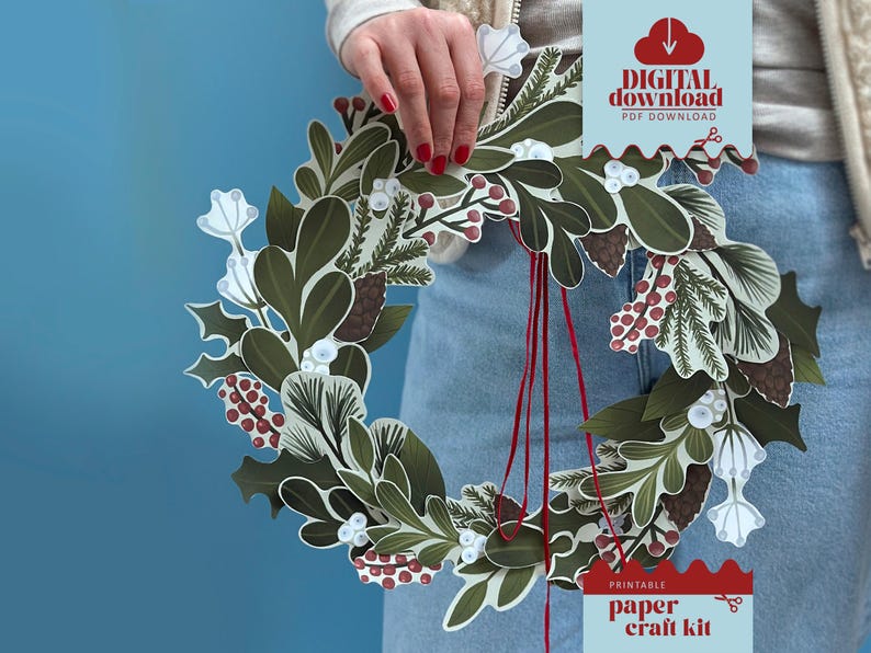Utskrivbar papperskrans – Julpysselidéer, PDF bild 4