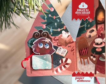Domek z piernika, domek dla lalek DIY na Boże Narodzenie, książka w formacie PDF