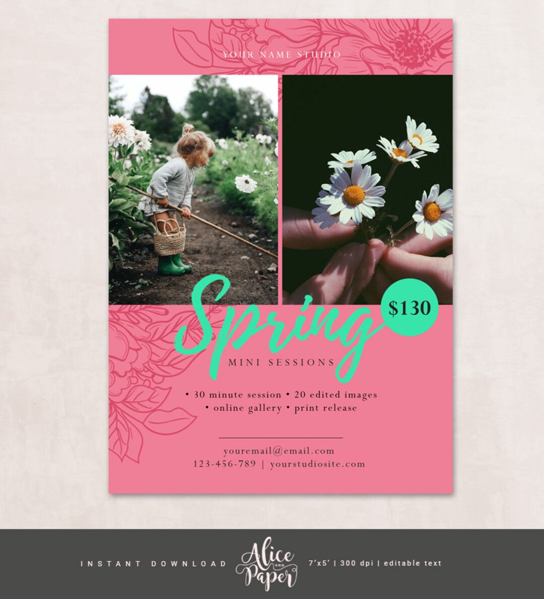 Spring Mini Session Template Spring Minis Spring Marketing - Etsy