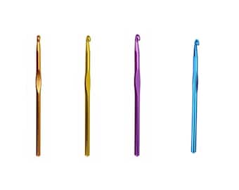 4 Piece Set Easy Hold Aluminium Crochet Hook 5.5mm, 6mm, 6.5mm, 7mm