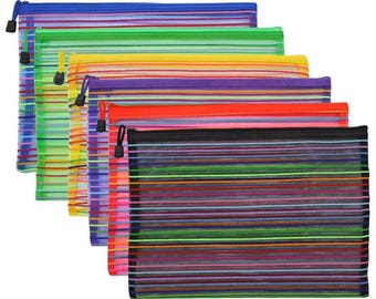 A5 Zipped Pouch Wallet Strong Breathable Mesh Easy view Pack of 2