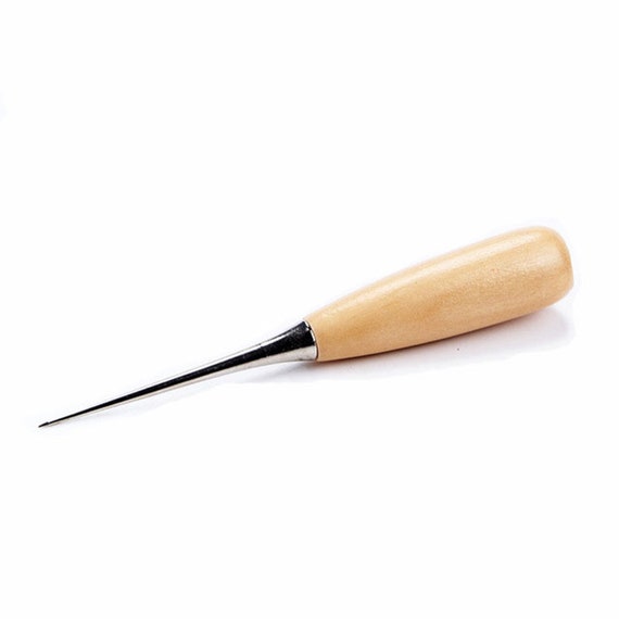 Quality Awl Tool Leather Punch Hole Maker Paper Card Plastic Craft Work  Wooden Handle Hole Piercer 