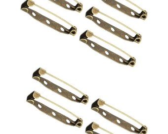 10 x 40mm Bronze Brooch Pins Back Bars Jewellery Bar Findings Smooth Finish