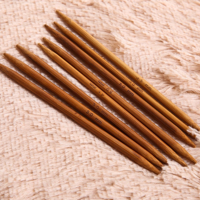 Set of 5 Bamboo Double Pointed Knitting Needle 13cm Length 2mm Etsy UK