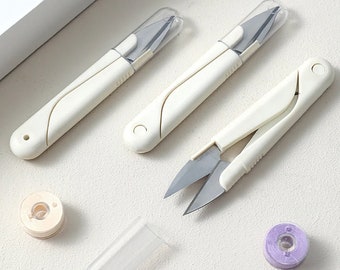 Set of 3 Quality Snips White Scissors Thread House Plants Bonsai Leaf Embroidery Small Shears