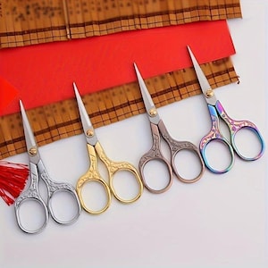 5" Sewing Scissors Quality Sharp Blades Embroidery Floral Embossed