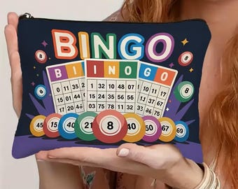 Zipped Pouch Bingo Accessories Storage Crochet Knitting Makeup Pencil Case