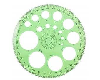 circle ruler round template 360 degree protractor circular etsy india