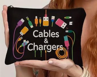 Zipped Pouch Cables Accessories Storage Makeup Pencil Case Stuff