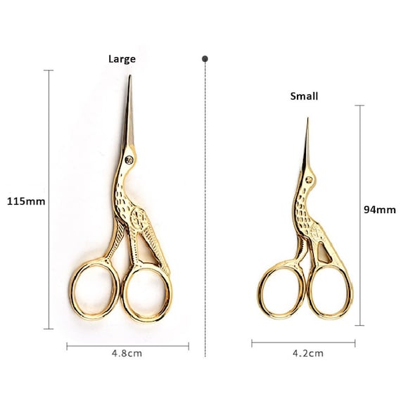 Golden Stainless Steel Bird, Crane Scissors, Crochet Scissors