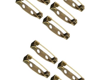 10 x 20mm Bronze Brooch Pins Back Bars Jewellery Bar Findings Smooth Finish