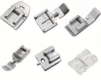 6 x Zipper Zip Set Presser Foot Sewing Machine Snap Wide Narrow invisible Concealed