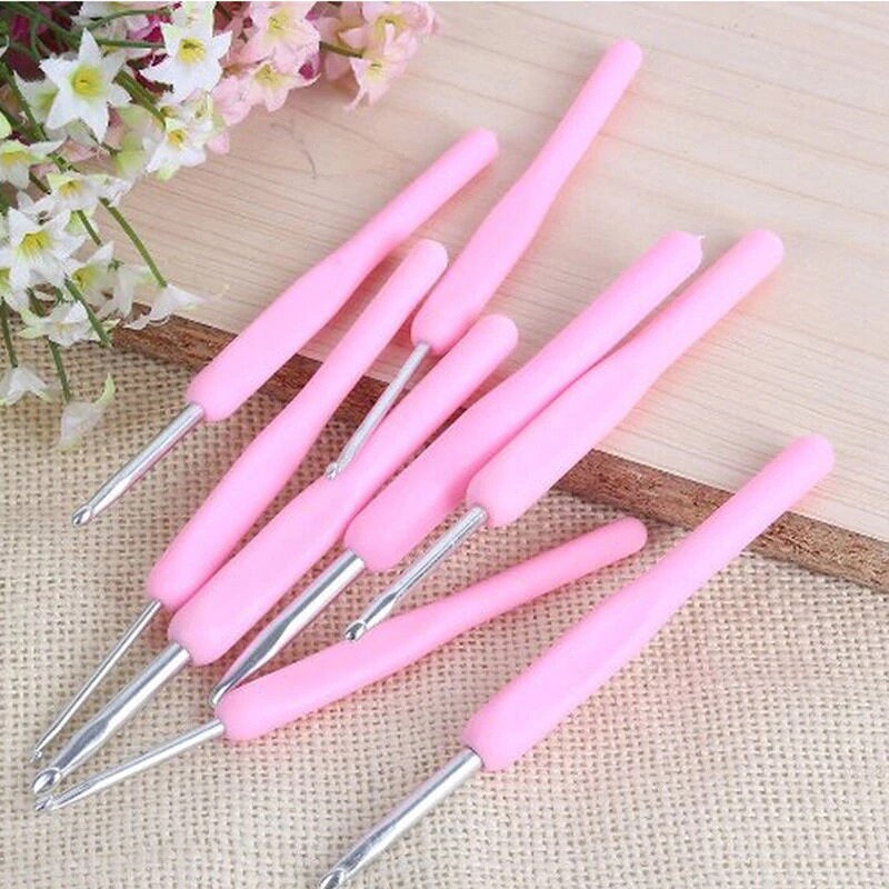 PINK Crochet Hook Easy Grip Handle 2.5mm to 6mm Sizes Polished Etsy UK