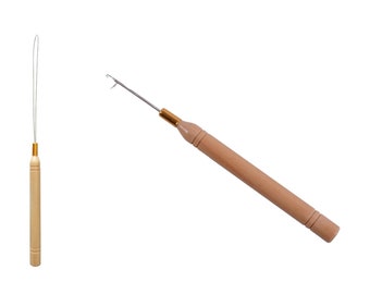 Pulling Loop or Hook Threader Hair Extensions Thread Puller Micro Bead Loader