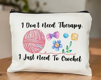 Zipped Pouch Knitting Crochet Accessories Storage Makeup Pencil Case Therapy