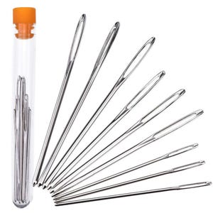 9 x Big Eye Blunt Darning Needles Tapestry Embroidery Sewing  52mm 60mm 70mm