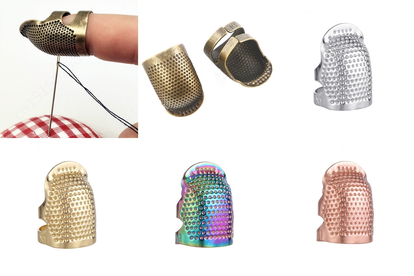 Metal Thimbles Finger Protector Sewing Grip Shield Protector 