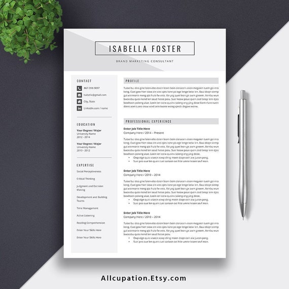 professional 1 5 pages resume template cv template ms word modern creative cv resume design teacher resume instant download isabella modern creative resume template