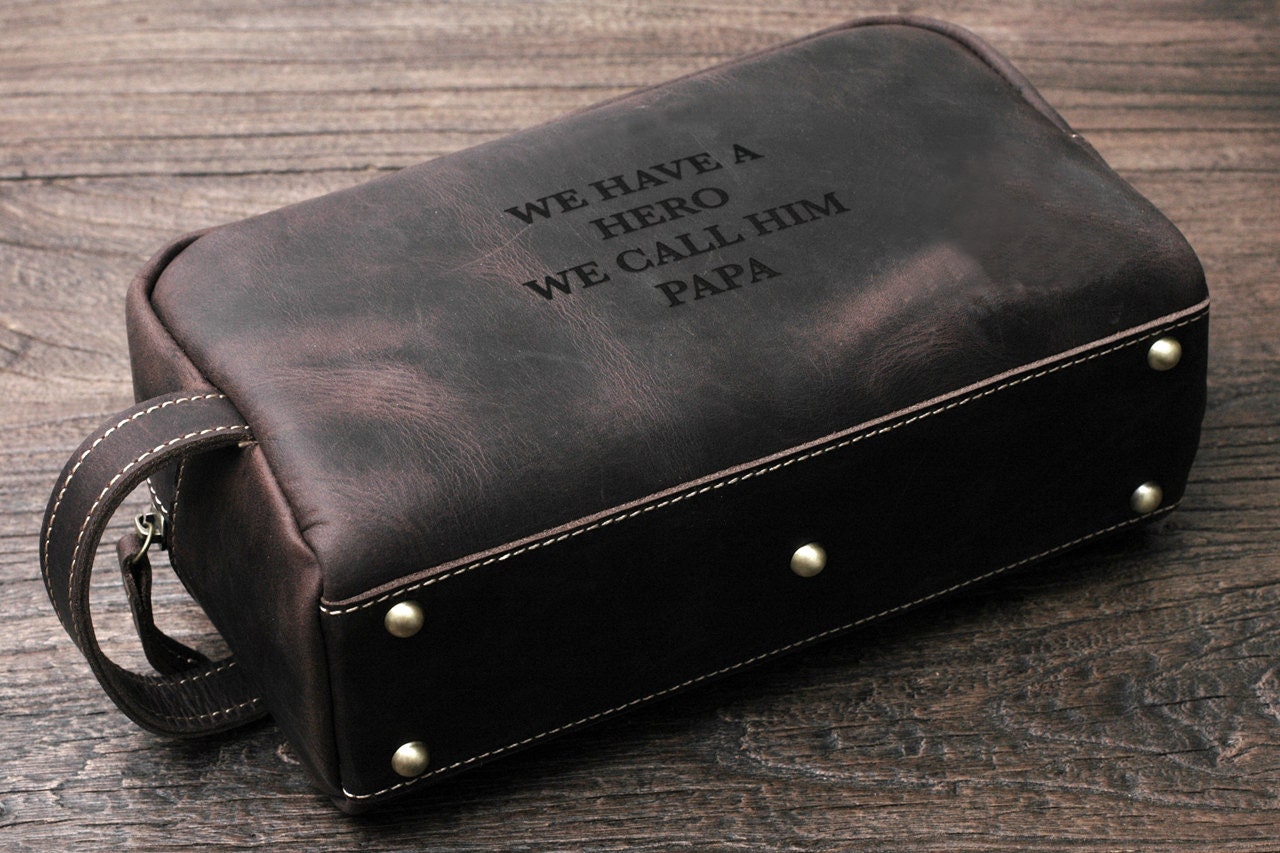 Luxury Mens Leather Toiletry Bag