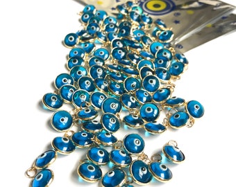 Evil eye charm, evil eye pendant, turquoise evil eye beads, evil eye necklace pendant, glass evil eye charms, turkish evil eye jewelry