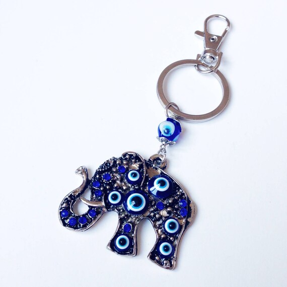 Evil eye keychain elephant keychain charm keychain evil eye | Etsy