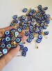 Tiny evil eye safety pins  - 100 pcs - resin evil eye beads - nazar boncuk - turkish evil eye - wedding favors - greek evil eye 