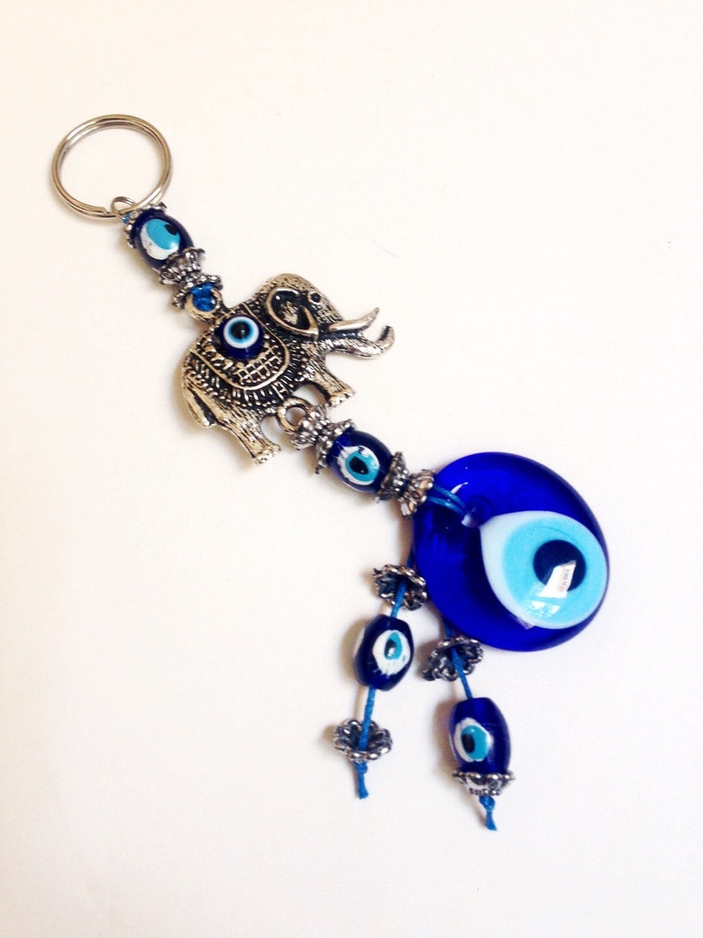 Elephant Keychain Evil Eye Keychain Yoga Keychain Elephant Etsy