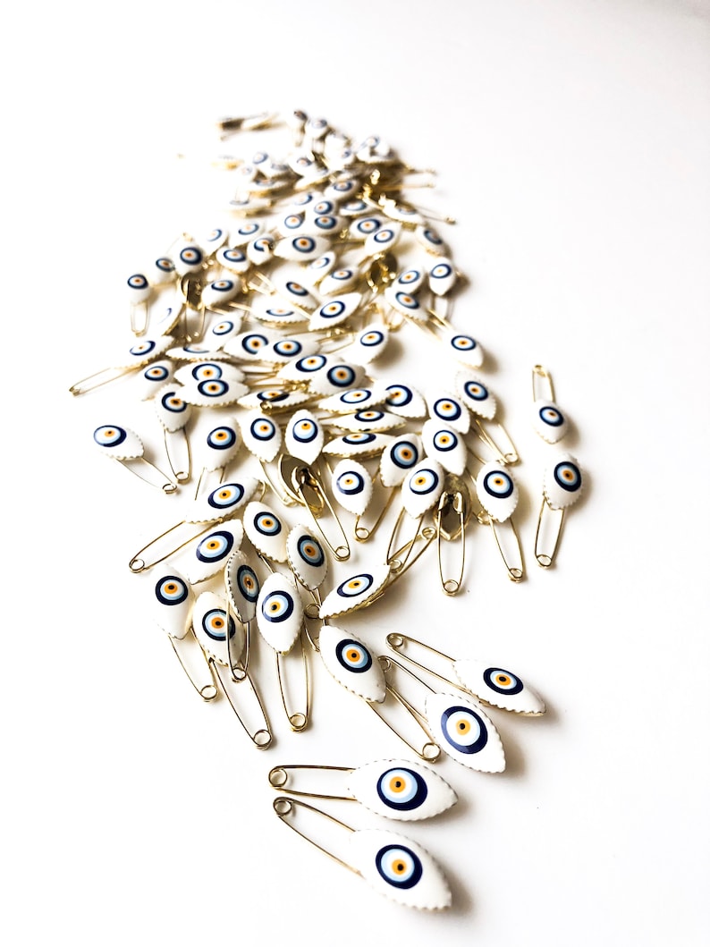 1000pcs Evil Eye Safety Pins Wholesale Pins White Oval Etsy