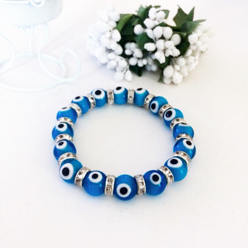 Blue Evil Eye Bracelet Glass Evil Eye Bracelet Evil Eye Etsy