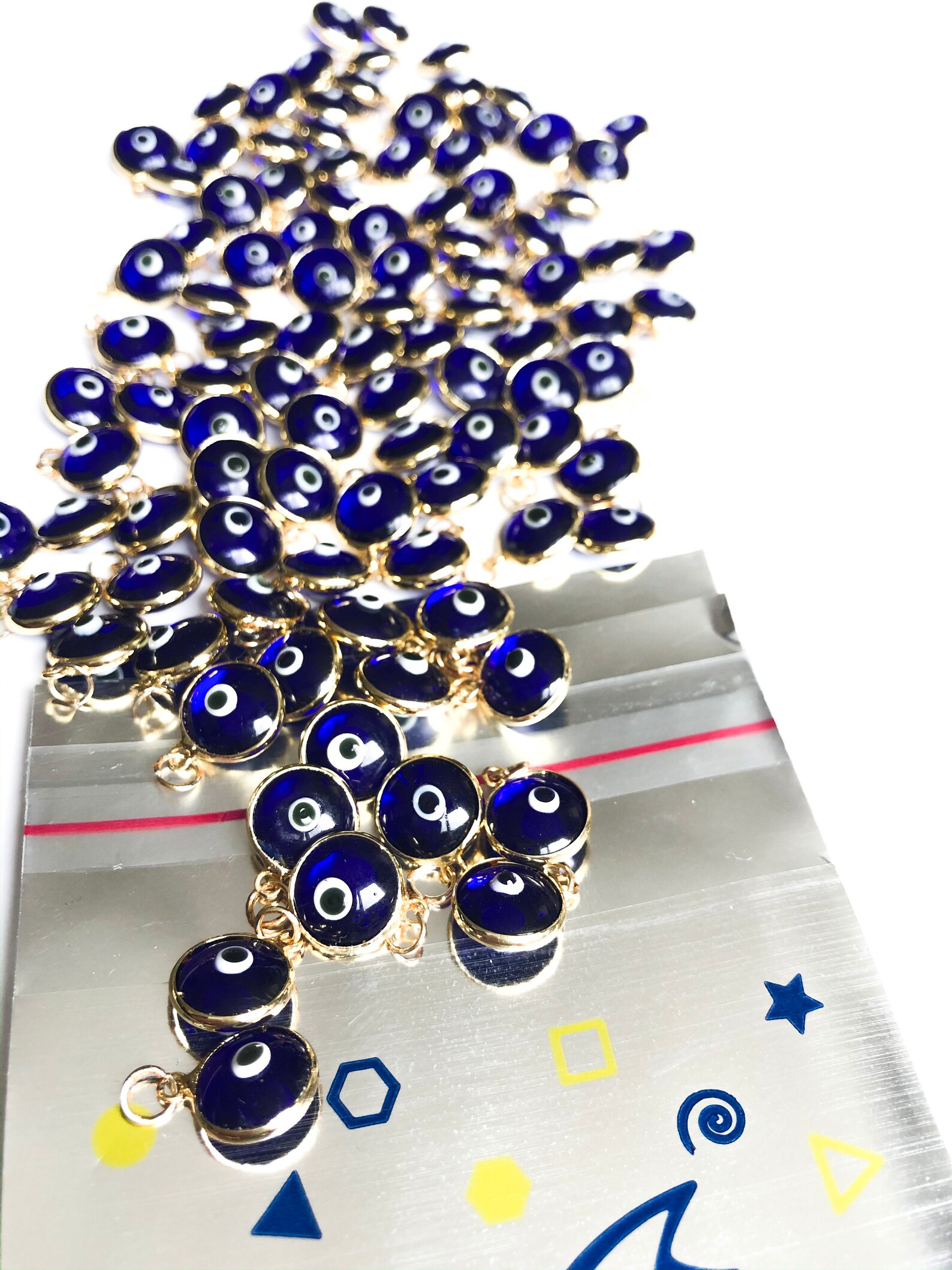 Evil Eye Charm Navy Blue Evil Eye Charm Evil Eye Pendants Etsy