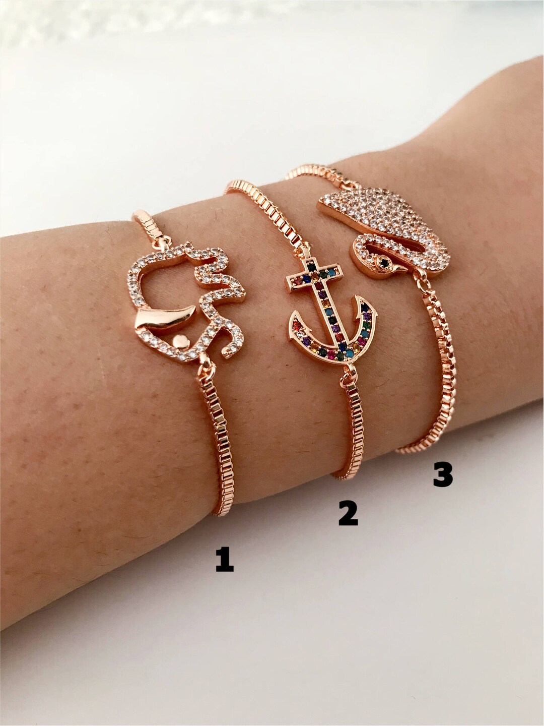 Evil Eye Bracelet, Evil Eye Elephant Bracelet, Swan Evil Eye Bracelet