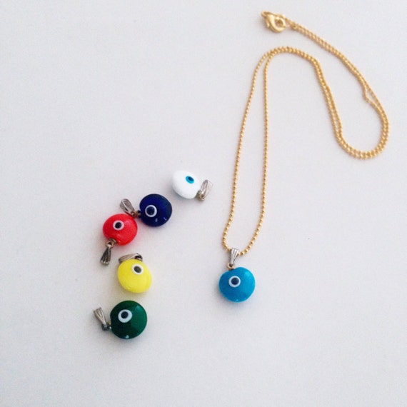 Mauvais oeil turque NAZAR grec Fatma Pendantes Boucles D/'oreilles Pendantes 14k Jaune or blanc