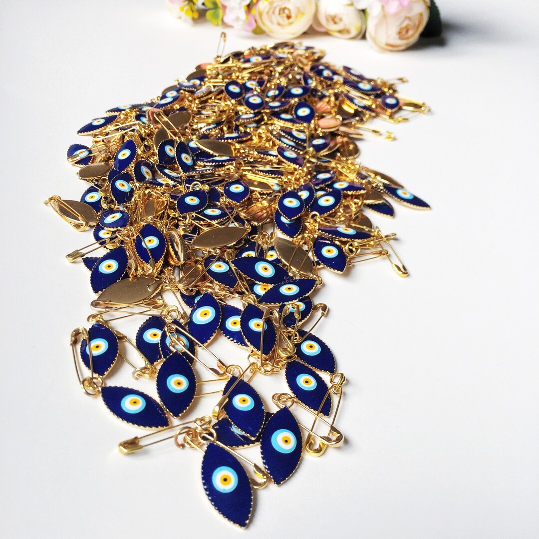 100pcs Evil Eye Safety Pin Evil Eye Charms Evil Eye Stroller Etsy