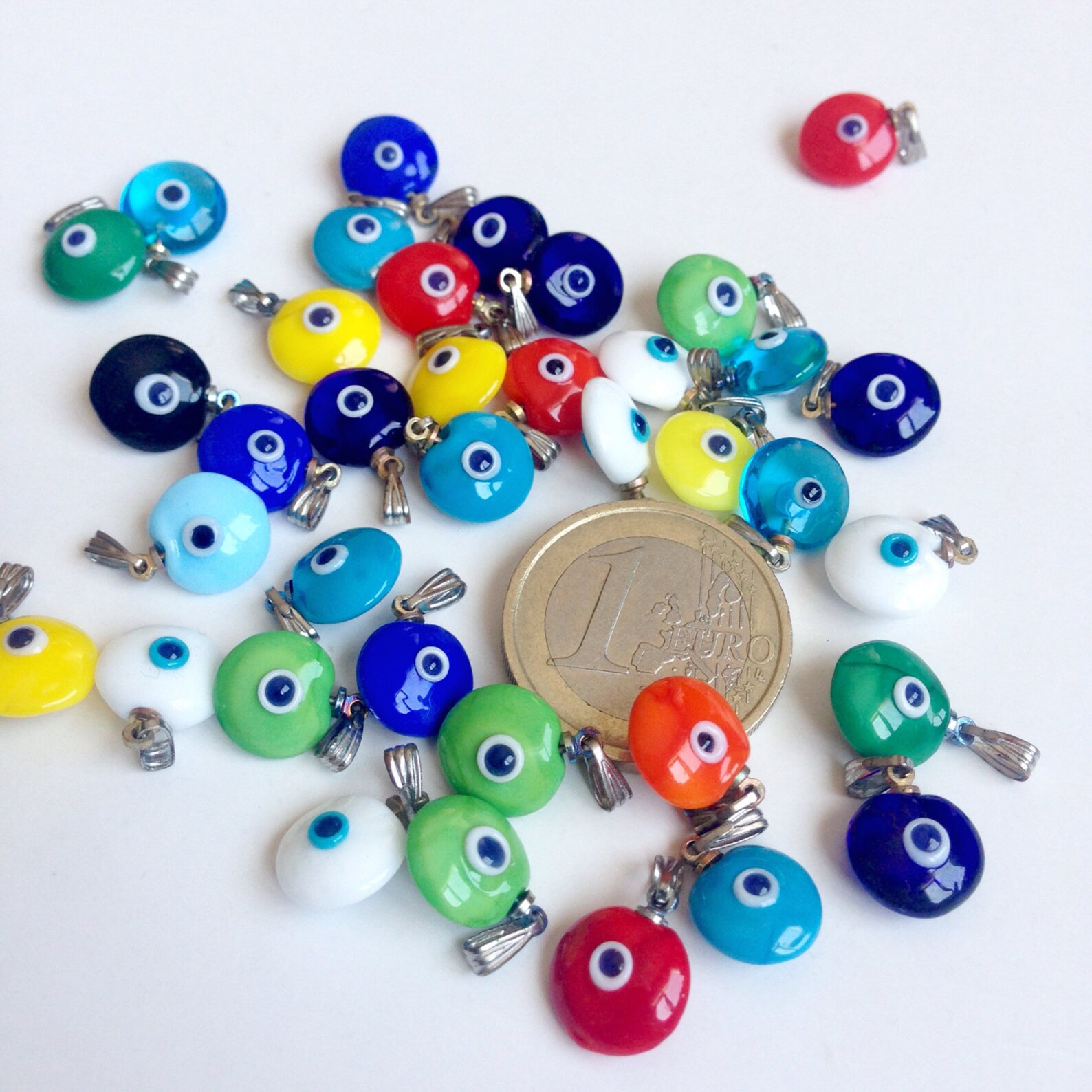 Evil Eye Pendant 25pcs Evil Eye Connectors Glass Evil Eye Etsy