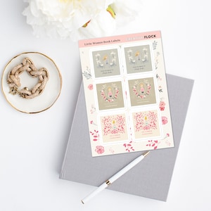 Personalized Bookplates, Set of 6 Bookplates, Kiss Cut Sticker Sheet Bookplates, Women&#39;s Blonde Bookplate Stickers