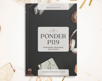 Scripture Memory Journal, Bible Verse Memorization, Ponder P119