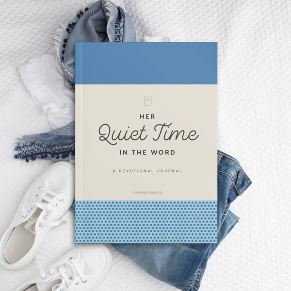 Her Quiet Time in the Word: A Devotional Journal, Bible Study, Devotional Journal, Blue Lattice