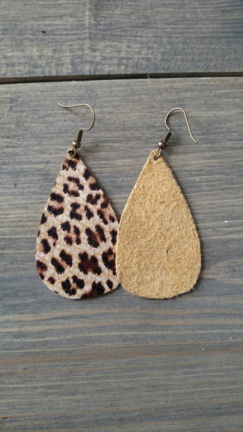 leopard-teardrop-earrings-teardrop-leather-drop-earrings-etsy