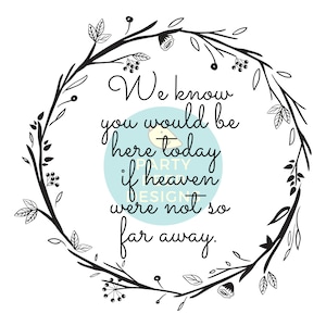 We Know You Would Be Here Today If Heaven Weren&#39;t So Far Away