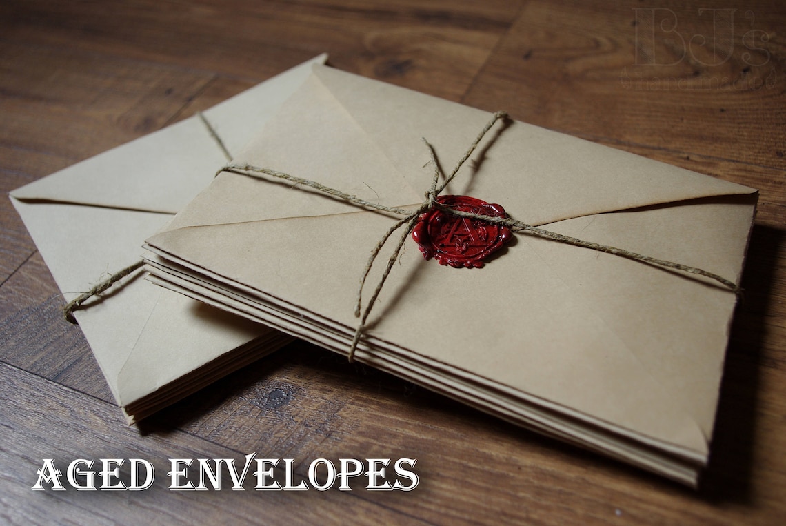 Aged paper envelopes distressed envelope for wedding Etsy